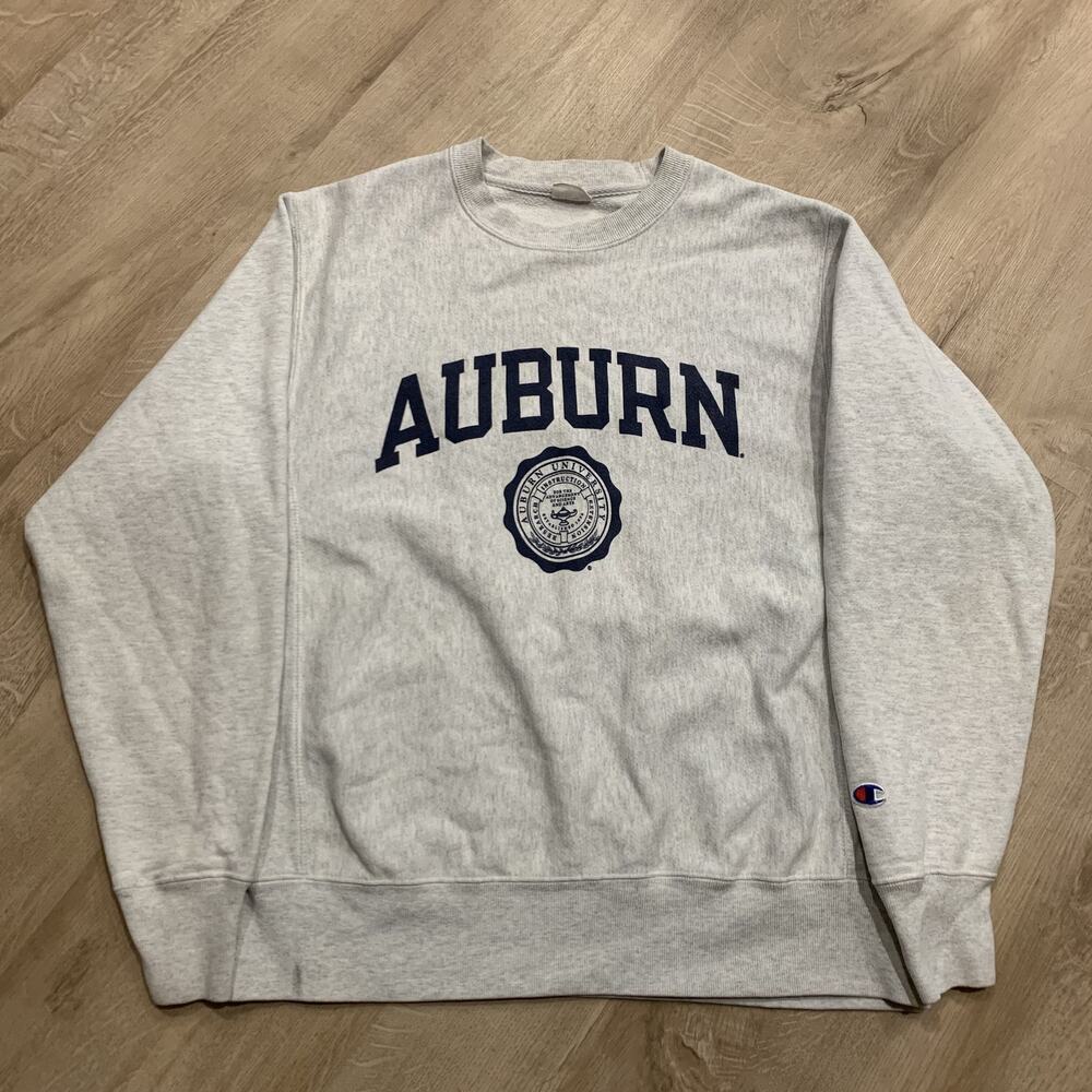 Champion Reverse Weave Auburn University Tigers Sweatshirt Men's Medium M Gray